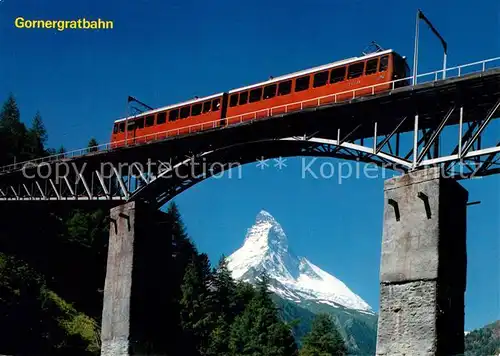 AK / Ansichtskarte Gornergratbahn Zermatt Findelbachbruecke Matterhorn Mt. Cervin Kat. Gornergrat