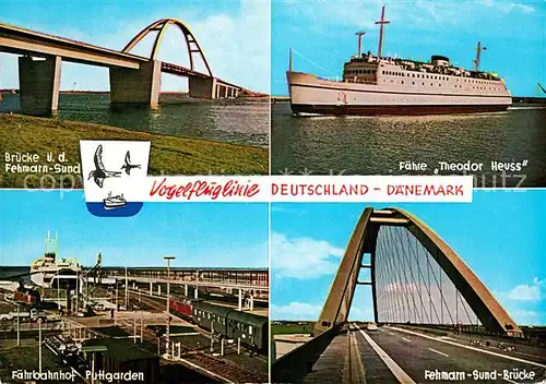 AK / Ansichtskarte Faehre Theodor Heuss Faehrbahnhof Puttgarden Fehmarnsundbruecke  Kat. Schiffe