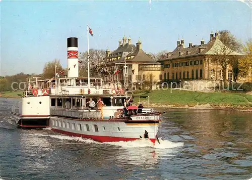 AK / Ansichtskarte Dampfer Seitenrad Dresden Weisse Flotte Schloss Pillnitz  Kat. Schiffe