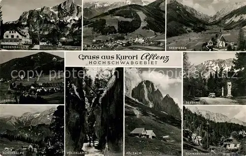 AK / Ansichtskarte Aflenz Boenbauer Aflenz Seewiesen Jauring Buergeralpe Foelzklamm Schwabenbart Seeberg