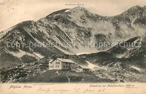 AK / Ansichtskarte Nebelhorn mit Nebelhornhaus Kat. Oberstdorf