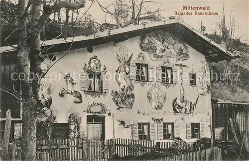 AK / Ansichtskarte Mittenwald Bayern Bemaltes Bauernhaus Kat. Mittenwald