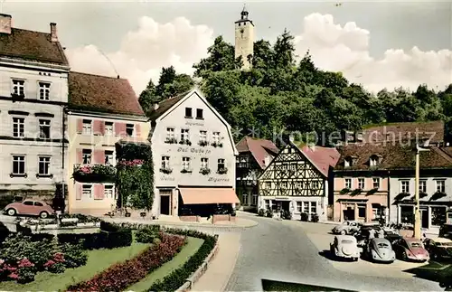 AK / Ansichtskarte Bad Berneck Ortsmotiv Innenstadt Fachwerkhaus Turm Perle des Fichtelgebirges Kat. Bad Berneck Fichtelgebirge