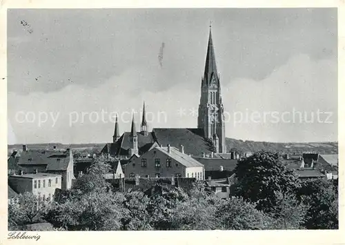 AK / Ansichtskarte Schleswig Holstein Ortsansicht mit Kirche Kupfertiefdruck Kat. Schleswig