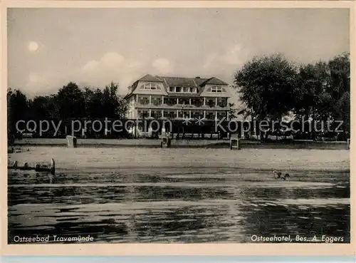 AK / Ansichtskarte Travemuende Ostseebad Ostseehotel Strand Ansicht vom Meer aus Kat. Luebeck