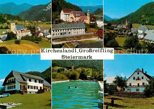 AK / Ansichtskarte Kirchenlandl Mooslandl Schwimmbad Grossrifling Gasthof Foessleitner