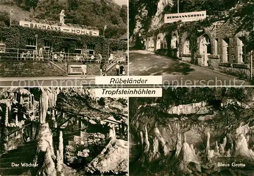 AK / Ansichtskarte Hoehlen Caves Grottes Ruebeland Tropfsteinhoehlen Blaue Grotte Waechter  Kat. Berge
