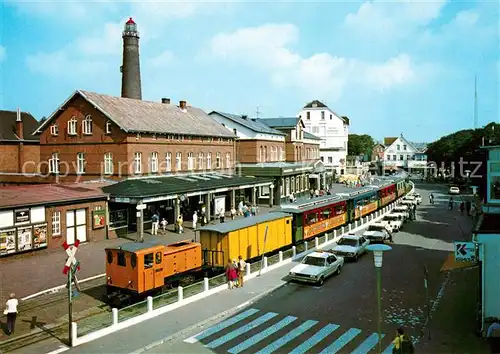 AK / Ansichtskarte Eisenbahn Insel Borkum Bahnhof  Kat. Eisenbahn