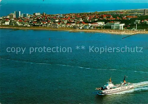 AK / Ansichtskarte Faehre Norderney Fliegeraufnahme Kat. Schiffe