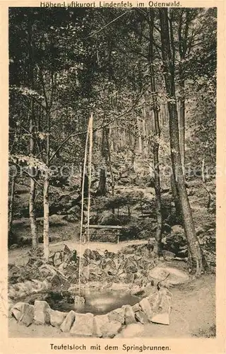 AK / Ansichtskarte Lindenfels Odenwald Teufelsloch mit Springbrunnen Kat. Lindenfels