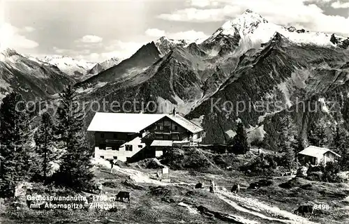 AK / Ansichtskarte Gschoesswandhuette Zillertal mit Ahornspitze Zillertaler Alpen Kat. Mayrhofen