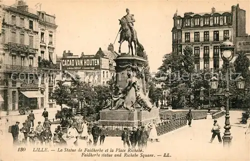 AK / Ansichtskarte Lille Nord Statue de Faidherbe et Place Richebe Kat. Lille