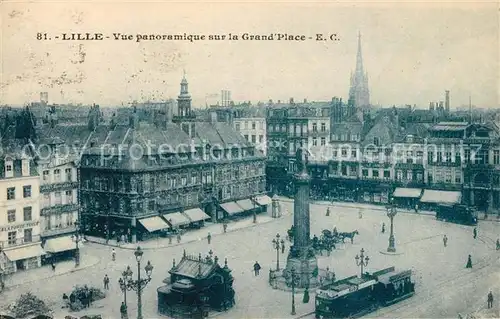 AK / Ansichtskarte Lille Nord Vue panoramique sur la Grande Place Colonne Kat. Lille