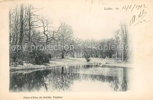 AK / Ansichtskarte Lille Nord Piece d Eau du Jardin Vauban Kat. Lille