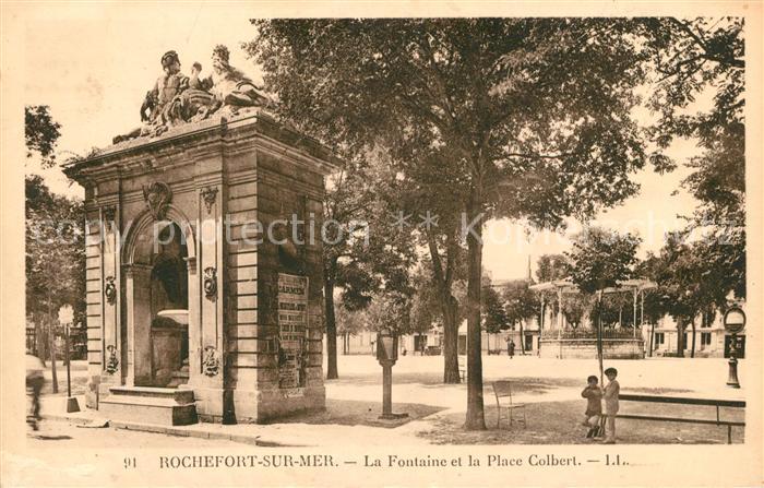 Ak Ansichtskarte Rochefort Sur Mer La Fontaine Et La Place Colbert Kat Rochefort Charente Maritime Nr Sa56977 Oldthing Ansichtskarten Charen