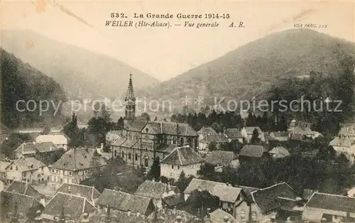 AK / Ansichtskarte Weiler Alsace Vue generale Eglise et les vosges Kat. Willer sur Thur