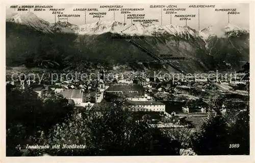 AK / Ansichtskarte Innsbruck Panorama Blick gegen Nordkette Kat. Innsbruck