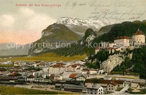 AK / Ansichtskarte Kufstein Tirol Ansicht mit Festung Geroldseck Alpenpanorama Kat. Kufstein