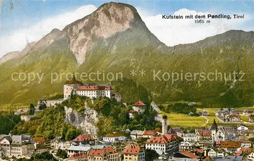 AK / Ansichtskarte Kufstein Tirol Stadtbild mit Festung Geroldseck und Pendling Brandenberger Alpen Kat. Kufstein