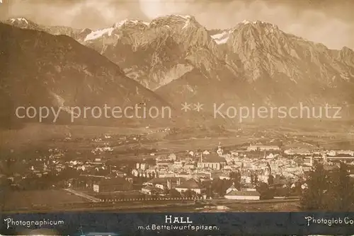 AK / Ansichtskarte Hall Tirol Gesamtansicht mit Bettelwurfspitzen Karwendelgebirge Kat. Hall in Tirol