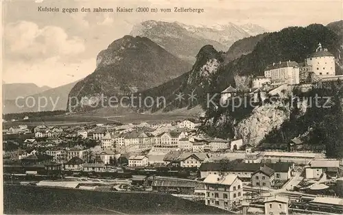 AK / Ansichtskarte Kufstein Tirol Stadtpanorama mit Festung Geroldseck Zahmer Kaiser Kaisergebirge Kat. Kufstein