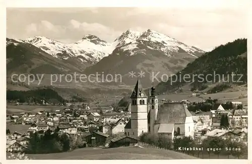AK / Ansichtskarte Kitzbuehel Tirol Stadtpanorama Blick gegen Sueden Alpen Kat. Kitzbuehel