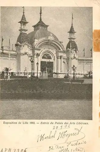 AK / Ansichtskarte Lille Nord Exposition 1902 Entree du Palais des Arts Liberaux Kat. Lille
