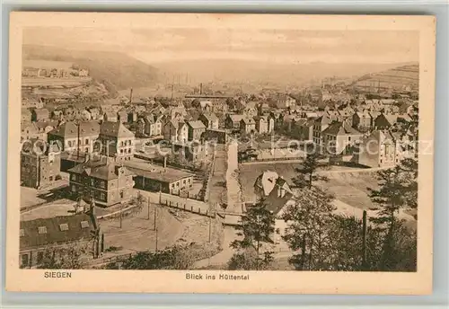 AK / Ansichtskarte Siegen Westfalen Blick ins Huettental Kat. Siegen