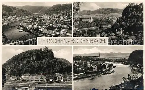 AK / Ansichtskarte Tetschen Bodenbach Boehmen Panorama Schloss Elbepartien Kat. Decin