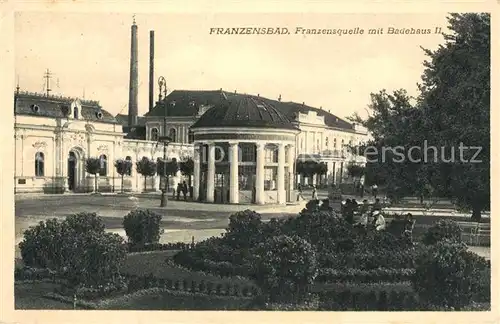 AK / Ansichtskarte Franzensbad Boehmen Franzensquelle mit Badehaus Kat. Frantiskovy Lazne