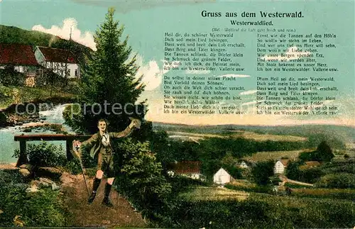 AK / Ansichtskarte Westerwald Region mit Westerwald Liedtext Kat. Bad Marienberg (Westerwald)