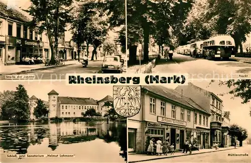 AK / Ansichtskarte Rheinsberg Strasse der Jugend Markt Schloss Muehlenstrasse Kat. Rheinsberg
