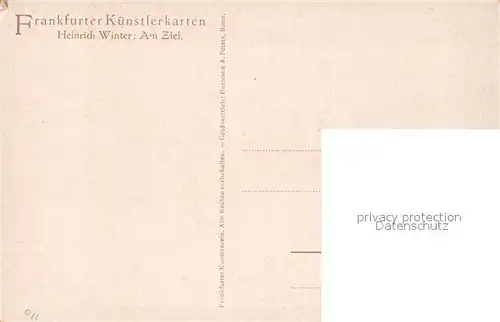 AK / Ansichtskarte Kuenstlerkarte Heinrich Winter Am Ziel Pferd Hund  Kat. Kuenstlerkarte