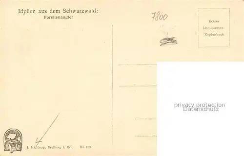 AK / Ansichtskarte Verlag Elchlepp Nr. 109 Schwarzwald Forellenangler  Kat. Verlage
