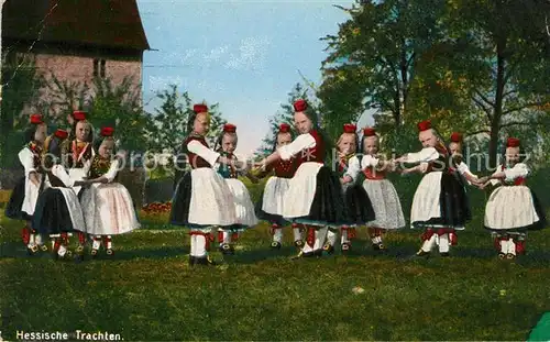 AK / Ansichtskarte Tanz Taenzer Kinder Trachten Hessen 