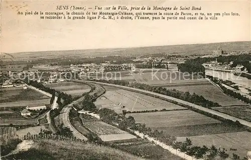 AK / Ansichtskarte Sens Yonne Vue panoramique prise de la Montagne de Saint Bond