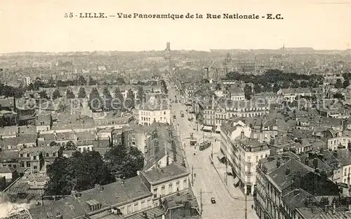 AK / Ansichtskarte Lille Nord Vue panoramique de la Rue Nationale Kat. Lille