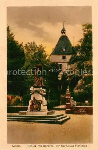 AK / Ansichtskarte Moers Schloss Denkmal der Kurfuerstin Henriette Statue Kat. Moers