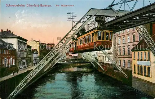 AK / Ansichtskarte Elberfeld Barmen Schwebebahn am Maeuerchen