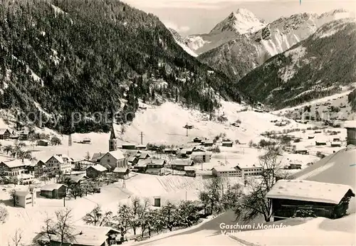 AK / Ansichtskarte Gaschurn Vorarlberg Gesamtansicht mit Alpenpanorama im Winter Kat. Gaschurn