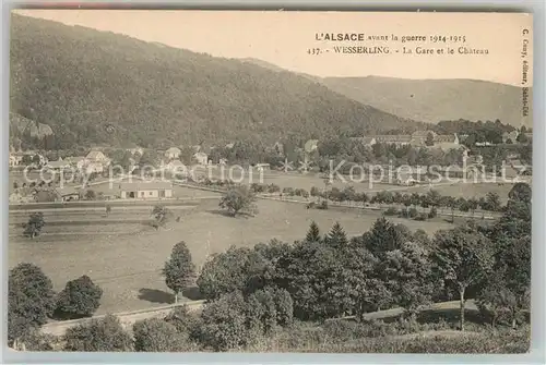 AK / Ansichtskarte Wesserling Husseren La Gare et le Chateau Kat. Husseren Wesserling