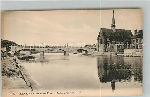 AK / Ansichtskarte Sens Yonne Nouveau Pont et Saint Maurice