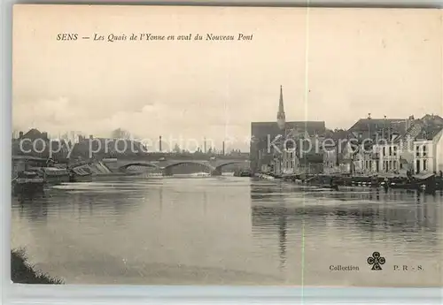 AK / Ansichtskarte Sens Yonne Les Quais de l Yonne en aval du nouveau Pont