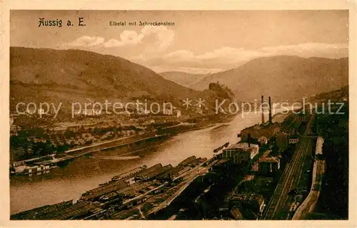 AK / Ansichtskarte Aussig Tschechien Elbepartie mit Burg Schreckenstein Kat. Usti nad Labem