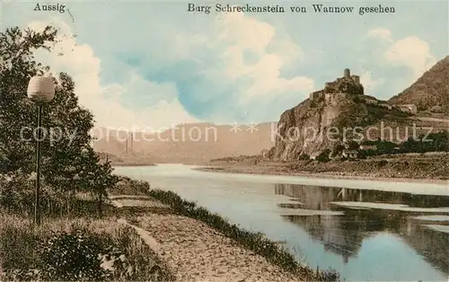 AK / Ansichtskarte Aussig Tschechien Elbepartie mit Burg Schreckenstein Kat. Usti nad Labem