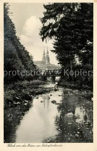 AK / Ansichtskarte Pruem Eifel Blick von der Pruem zur Salvatorkirche Kat. Pruem