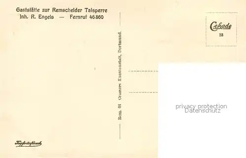 AK / Ansichtskarte Remscheid Fliegeraufnahme Remscheider Talsperre Kat. Remscheid