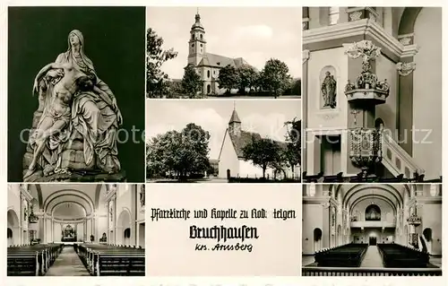AK / Ansichtskarte Bruchhausen Sauerland Pfarrkirche und Kapelle Marienfigur Inneres Kanzel Kat. Olsberg