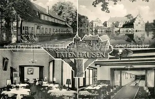AK / Ansichtskarte Halle Westfalen Gasthof Tatenhausen mit Schloss Speisezimer Kegelbahn Kat. Halle (Westf.)