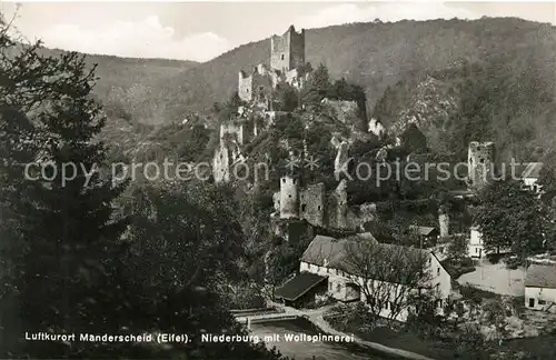 AK / Ansichtskarte Manderscheid Eifel Niederburg mit Wollspinnerei Kat. Manderscheid